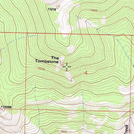 Topographic Map of The Tombstone, CA
