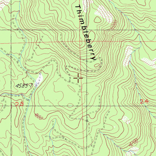 Topographic Map of Thimbleberry Ridge, CA