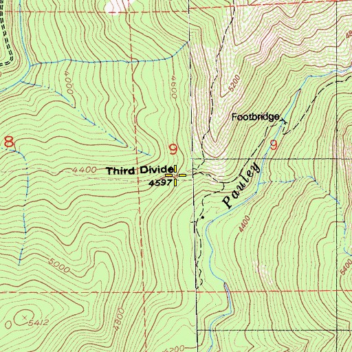 Topographic Map of Third Divide, CA