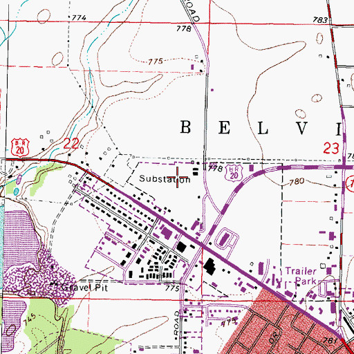 Topographic Map of Boone County Rural Fire Protection District 2 Station 1, IL