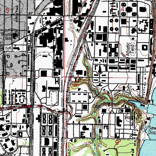 Topographic Map of Great Lakes Naval Station Fire Department Station 3, IL