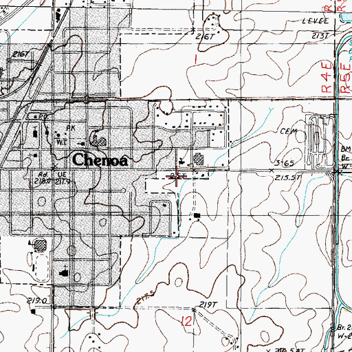 Topographic Map of Chenoa Fire Protection District, IL