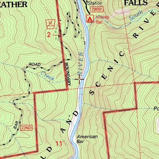 Topographic Map of Tigus Creek, CA