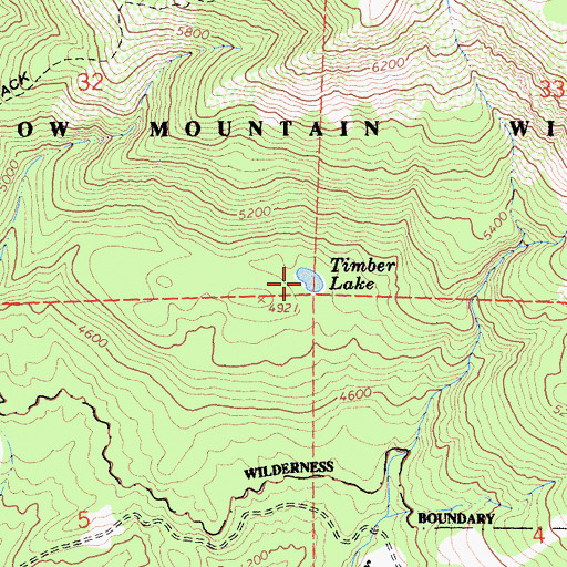 Topographic Map of Timber Lake, CA
