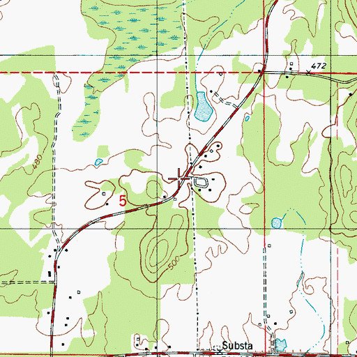 Topographic Map of Four Mile Fire and Rescue, AL