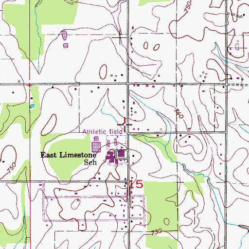 Topographic Map of East Limestone Volunteer Fire Department, AL