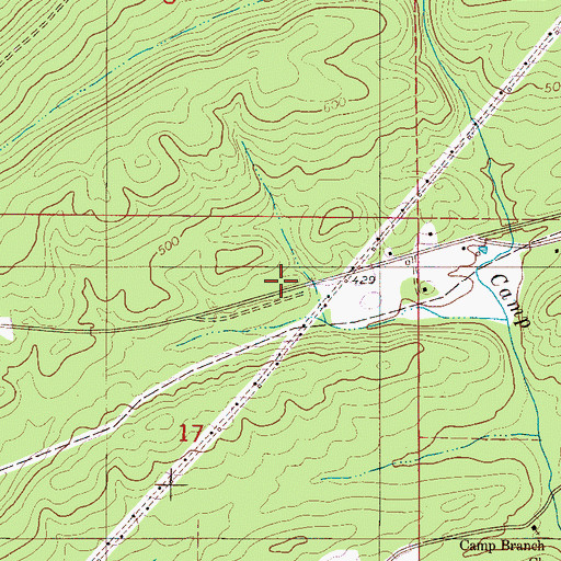 Topographic Map of Green Pond Volunteer Fire Department Station 3, AL