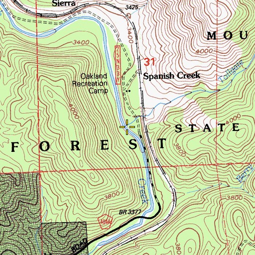 Topographic Map of Tollgate Creek, CA