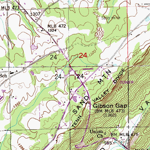 Topographic Map of Blake Fire Protection Authority, AL