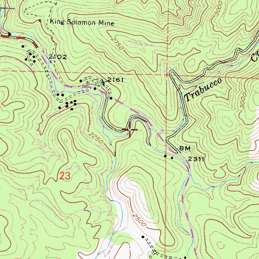Topographic Map of Trabucco Creek, CA