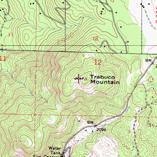 Topographic Map of Trabuco Mountain, CA