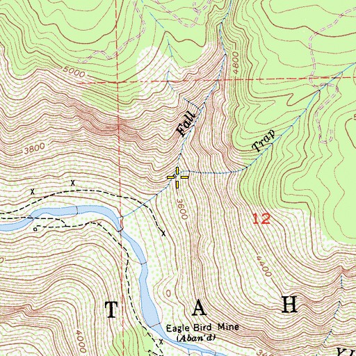 Topographic Map of Trap Creek, CA