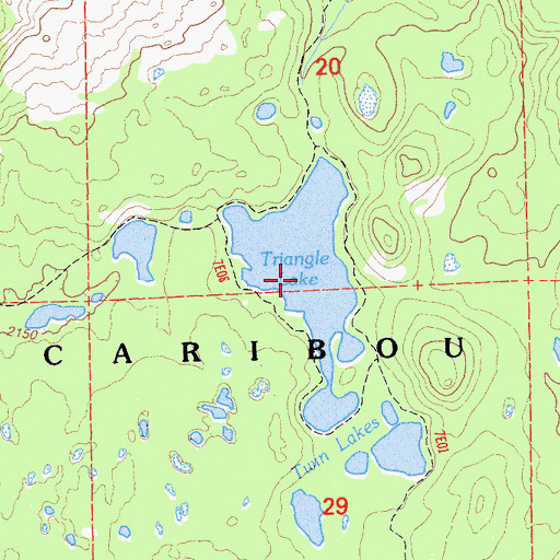 Topographic Map of Triangle Lake, CA