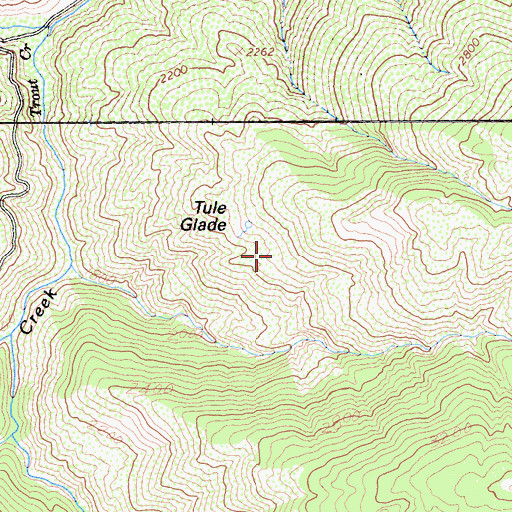 Topographic Map of Tule Glade, CA