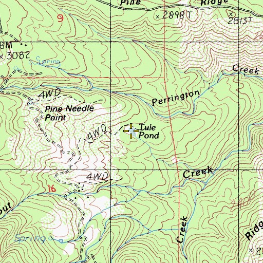 Topographic Map of Tule Pond, CA