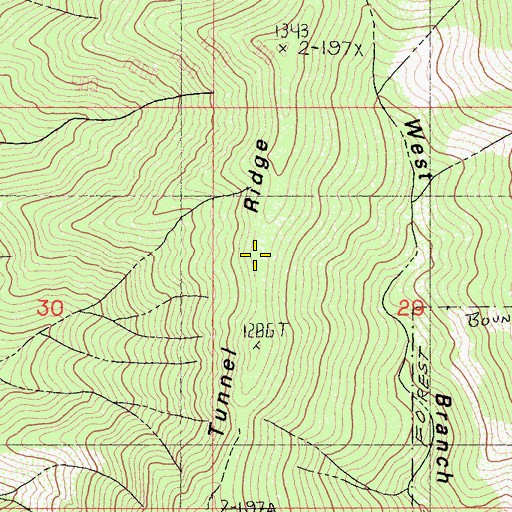 Topographic Map of Tunnel Ridge, CA