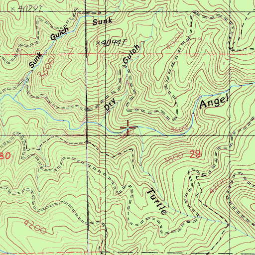 Topographic Map of Turtle Creek, CA