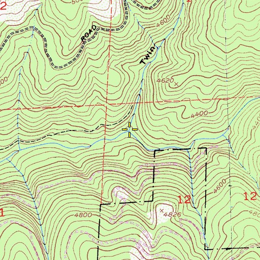 Topographic Map of Twin Gulch, CA