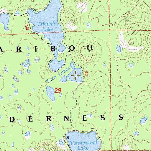 Topographic Map of Twin Lakes, CA