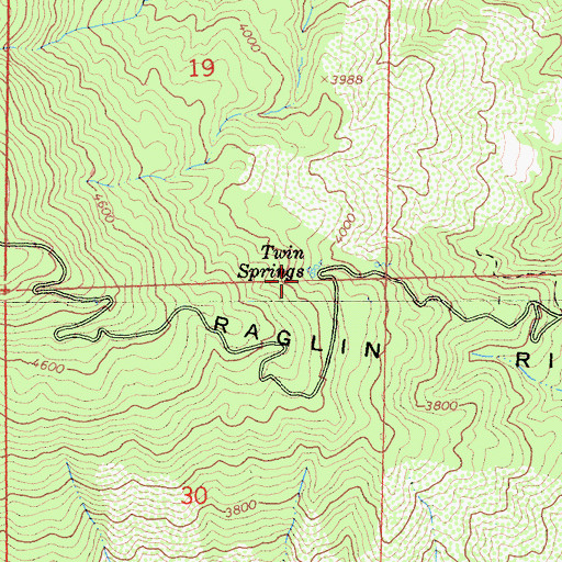 Topographic Map of Twin Springs, CA