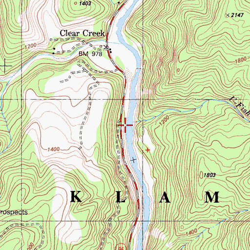 Topographic Map of U-Fish Creek, CA