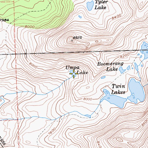 Topographic Map of Umpa Lake, CA