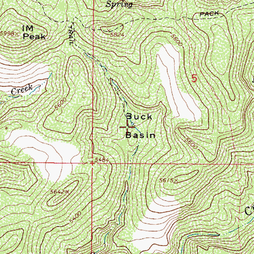 Topographic Map of Buck Basin, AZ