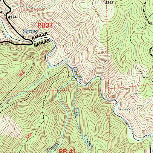 Topographic Map of Union Creek, CA