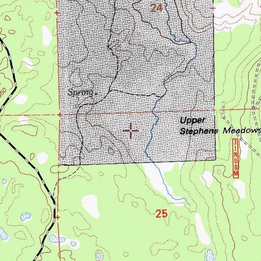 Topographic Map of Upper Stephens Meadows, CA