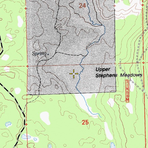 Topographic Map of Upper Stephens Meadows, CA
