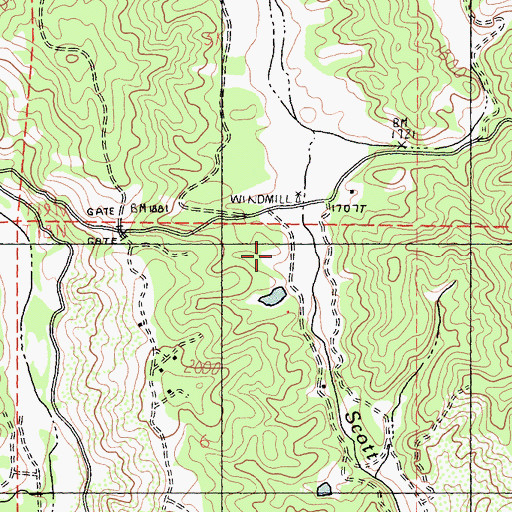 Topographic Map of Valleys End Ranch, CA