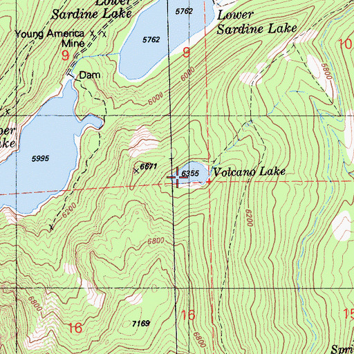 Topographic Map of Volcano Lake, CA