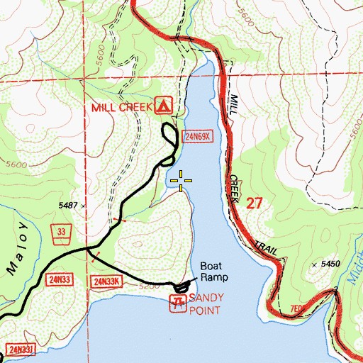 Topographic Map of Waggle Tail, CA