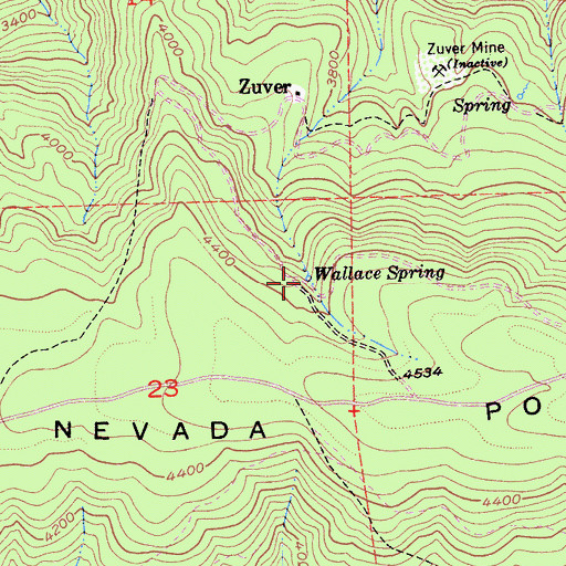 Topographic Map of Wallace Spring, CA