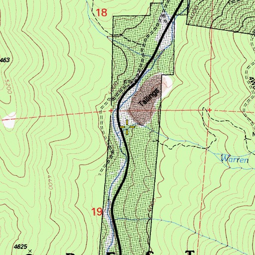 Topographic Map of Warren Creek, CA
