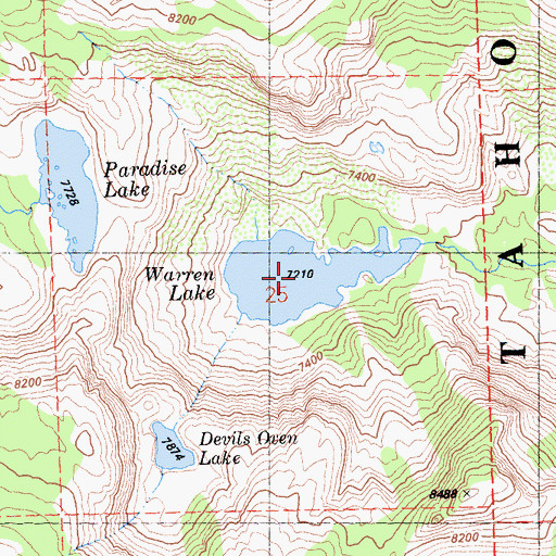 Topographic Map of Warren Lake, CA