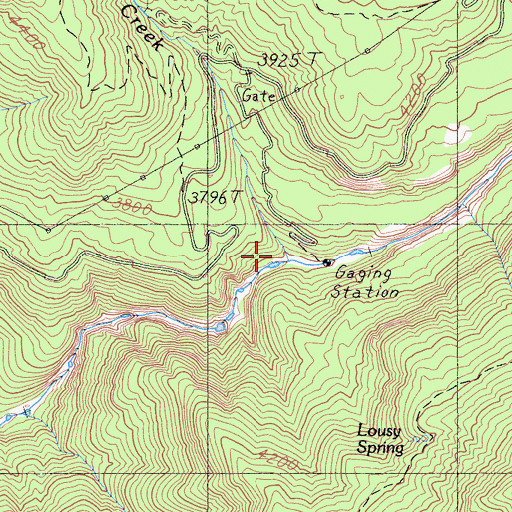 Topographic Map of Weir Creek, CA