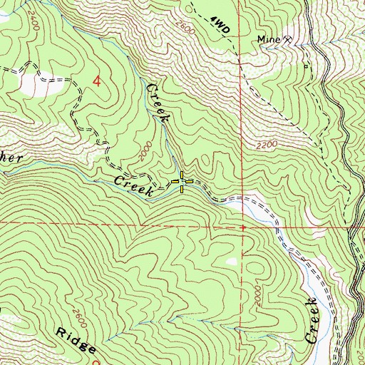 Topographic Map of Welch Creek, CA