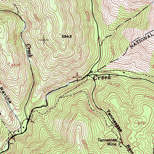 Topographic Map of West Branch Canyon Creek, CA