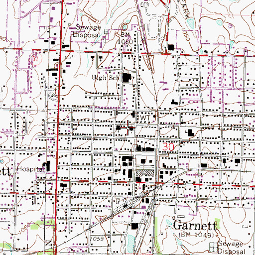 Topographic Map of First United Methodist Church, KS