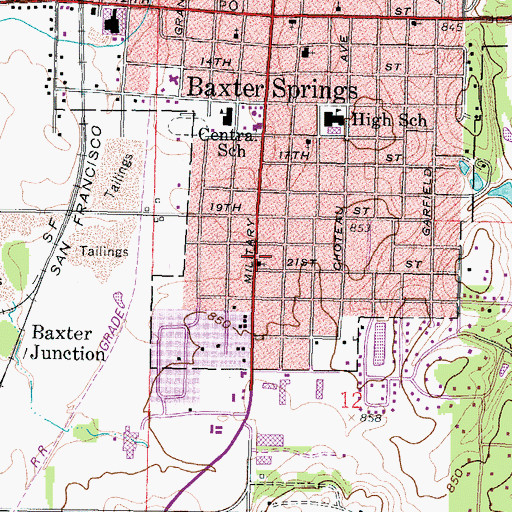 Topographic Map of Bethel Community Church, KS