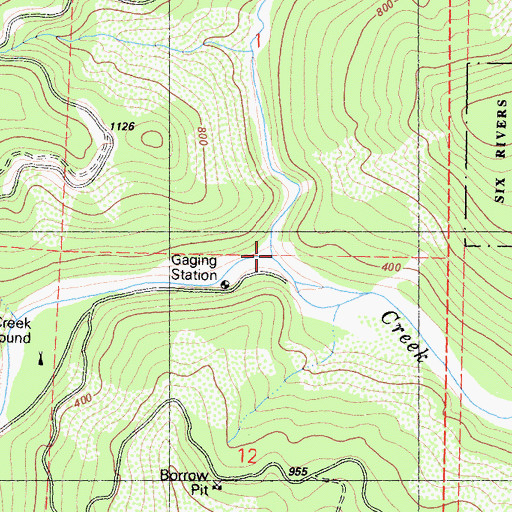 Topographic Map of West Fork Blue Creek, CA