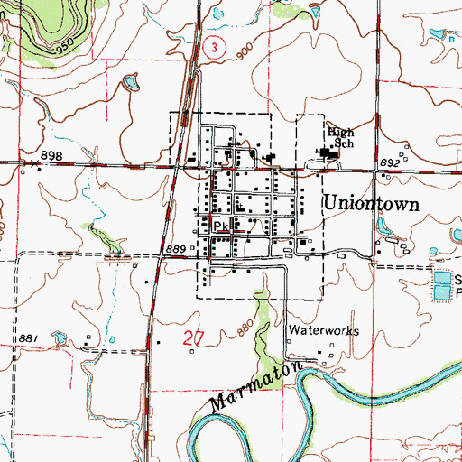 Topographic Map of First Missionary Baptist Church, KS
