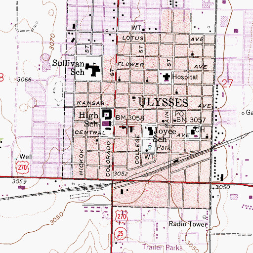 Topographic Map of First United Methodist Church, KS