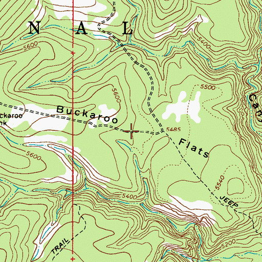 Topographic Map of Buckaroo Flats, AZ