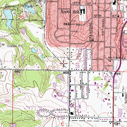 Topographic Map of West Park Church of the Nazarene, KS