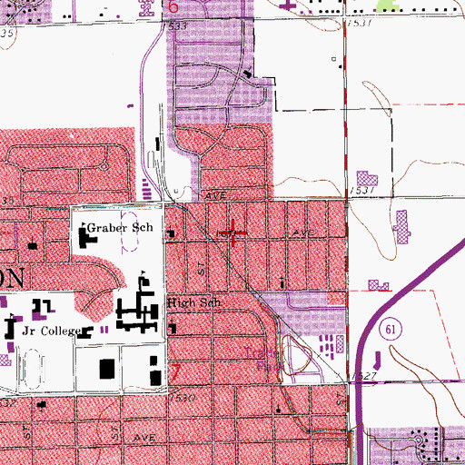 Topographic Map of Cornerstone Baptist Church, KS