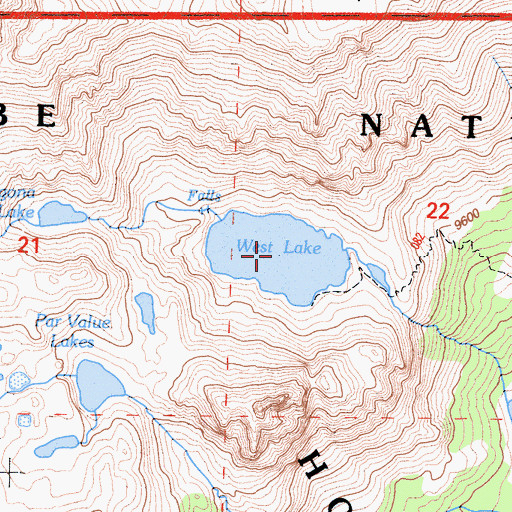 Topographic Map of West Lake, CA