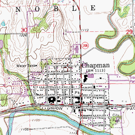 Topographic Map of Chapman United Methodist Church, KS
