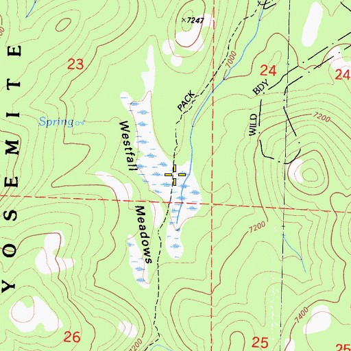 Topographic Map of Westfall Meadows, CA